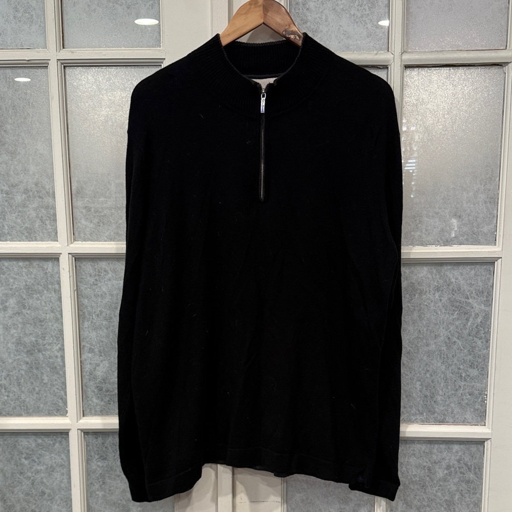 Tommy Bahama Black cashmere blend Zip-Up Men's pullover Sweater